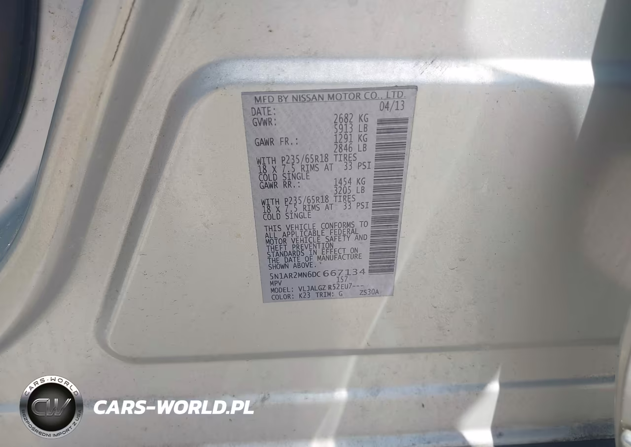 2013 Nissan Pathfinder Sl VIN:5N1AR2MN6DC667134 - 9