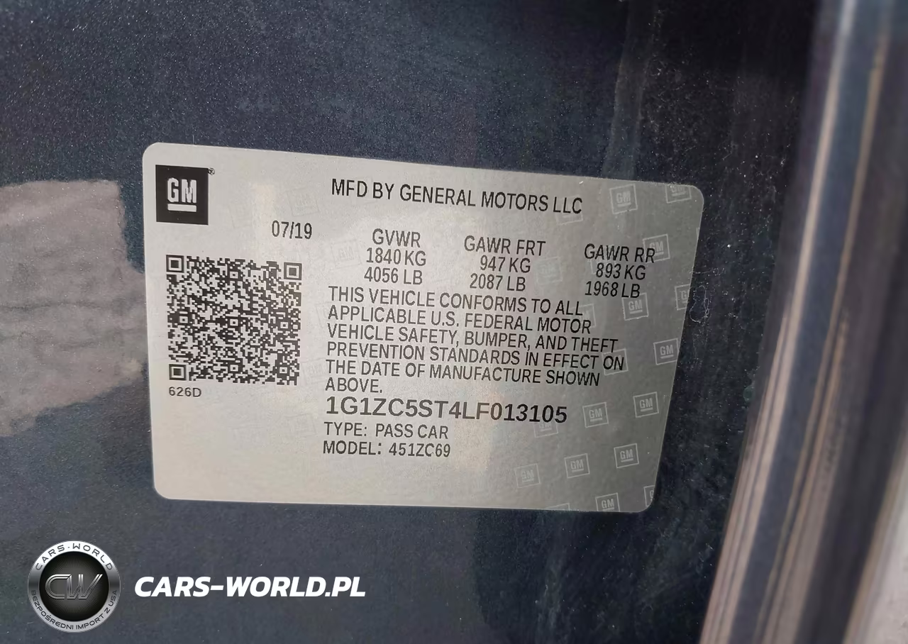 2020 Chevrolet Malibu Fwd 1Fl VIN:1G1ZC5ST4LF013105 - 9
