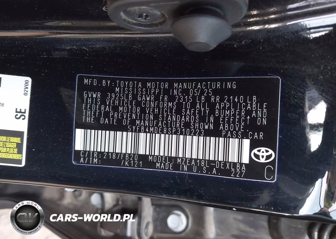 2025 Toyota Corolla Le VIN:5YFB4MDE8SP310223 - 9