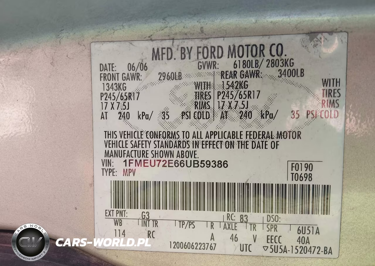 2006 Ford Explorer Xls VIN:1FMEU72E66UB59386 - 9