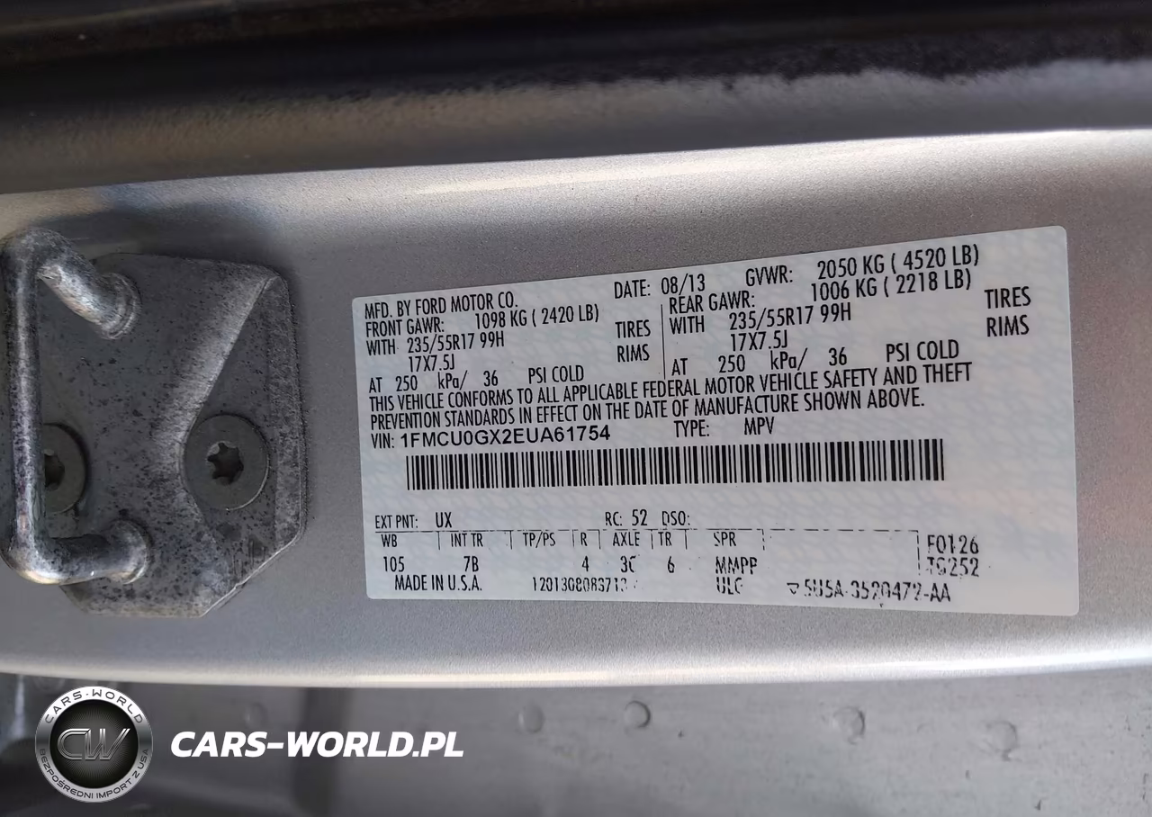 2014 Ford Escape Se VIN:1FMCU0GX2EUA61754 - 9