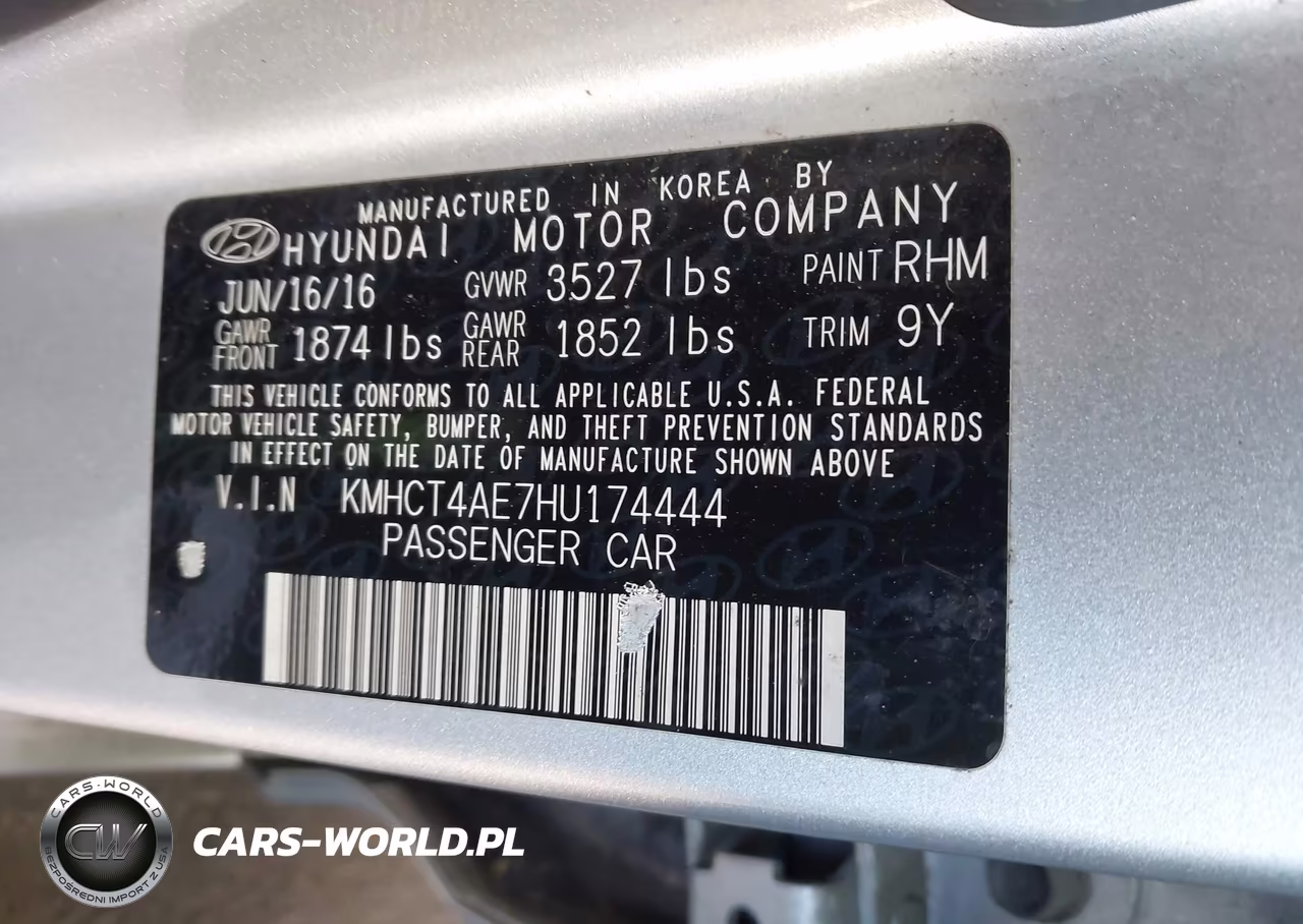 2017 Hyundai Accent Se VIN:KMHCT4AE7HU174444 - 9