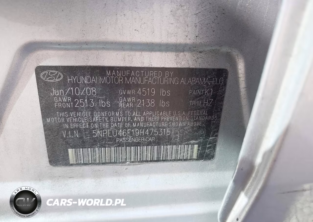 2009 Hyundai Sonata Limited V6 VIN:5NPEU46F19H475315 - 9