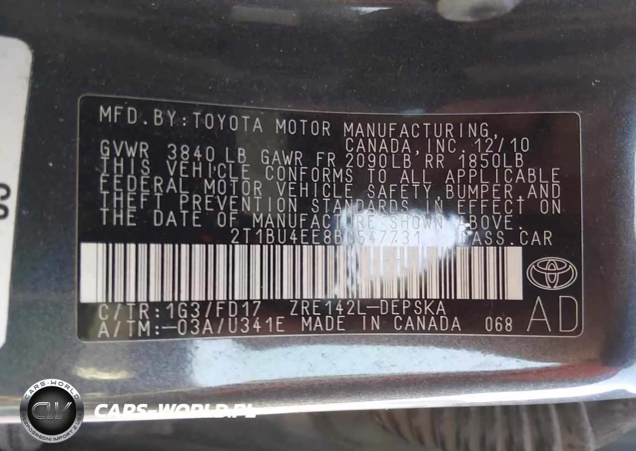 2011 Toyota Corolla S VIN:2T1BU4EE8BC547731 - 9