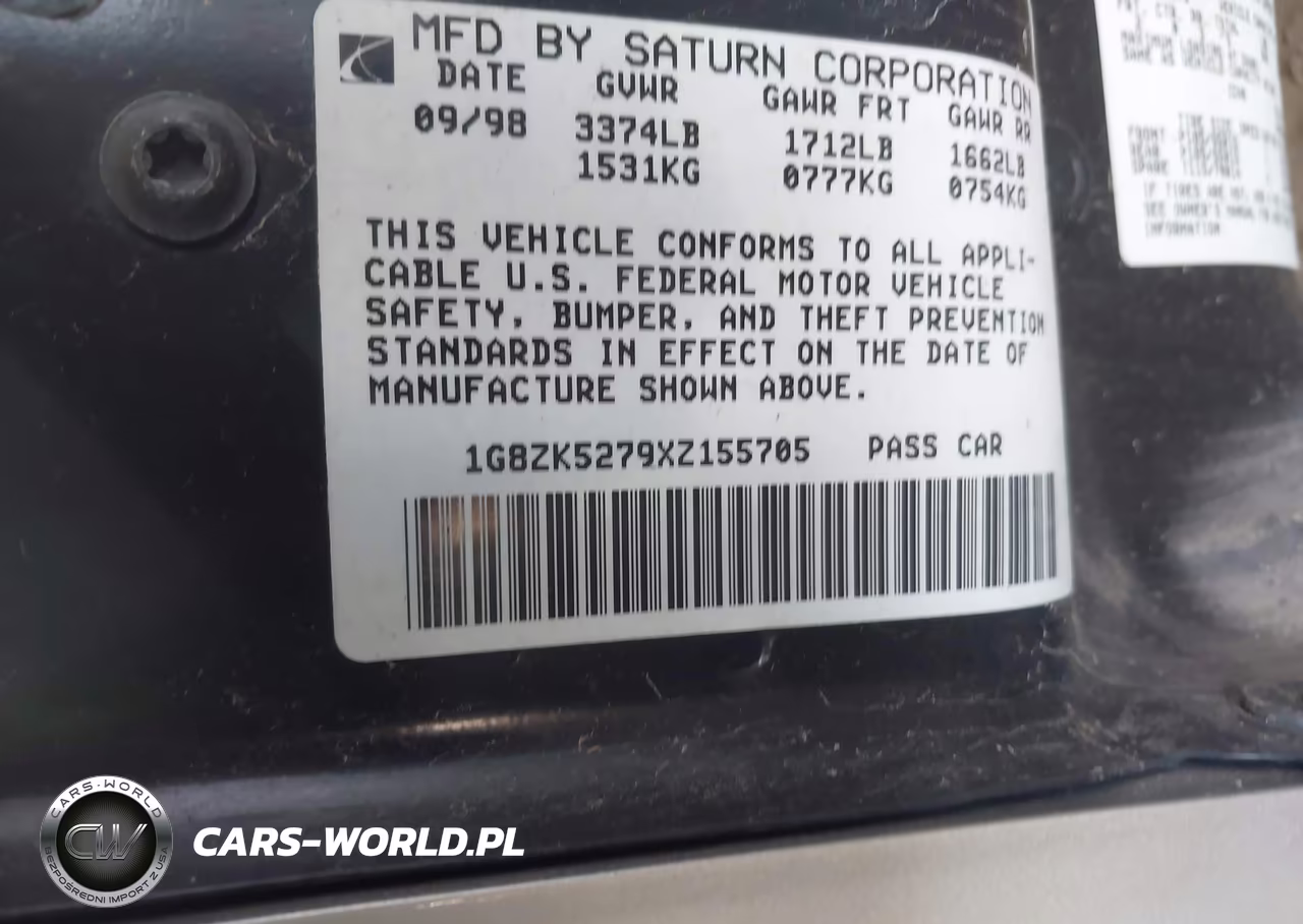 1999 Saturn Sl2 VIN:1G8ZK5279XZ155705 - 9