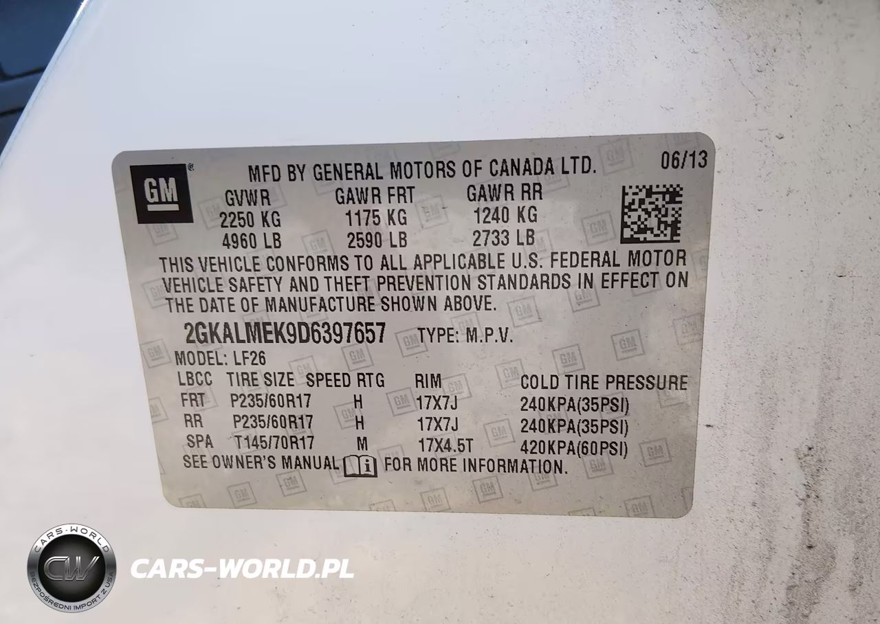 2013 GMC Terrain Sle-1 VIN:2GKALMEK9D6397657 - 9