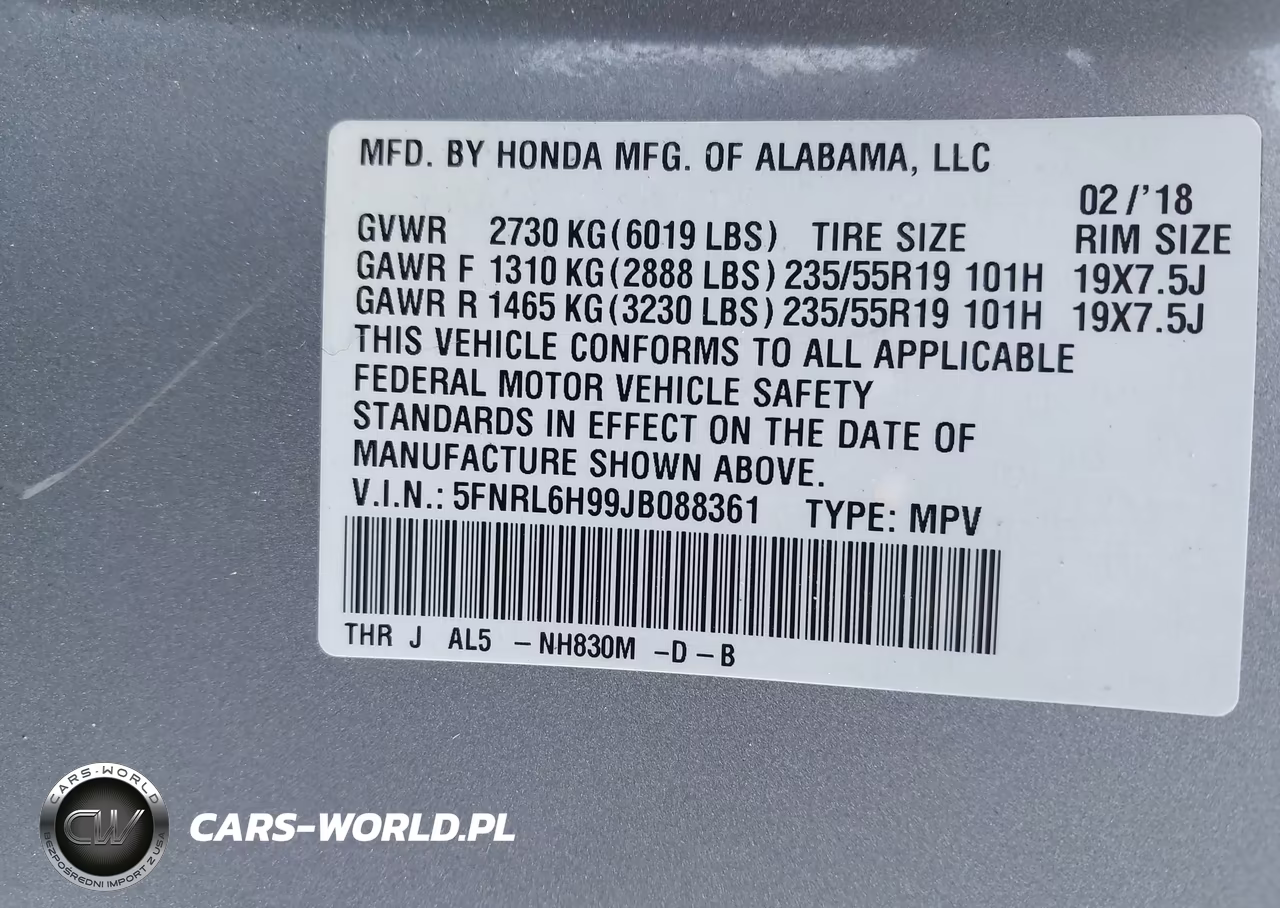 2018 Honda Odyssey Elite VIN:5FNRL6H99JB088361 - 9