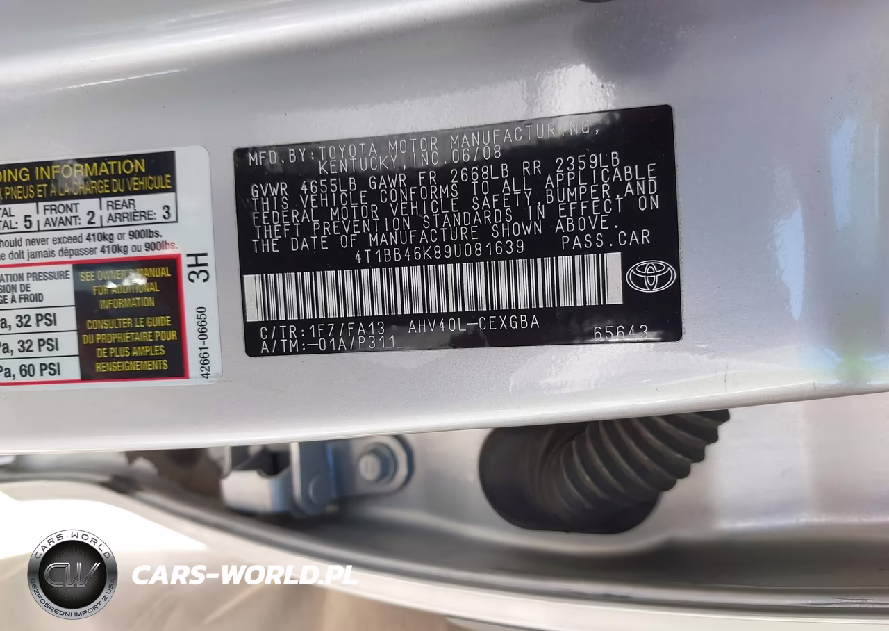 2009 Toyota Camry Hybrid VIN:4T1BB46K89U081639 - 9