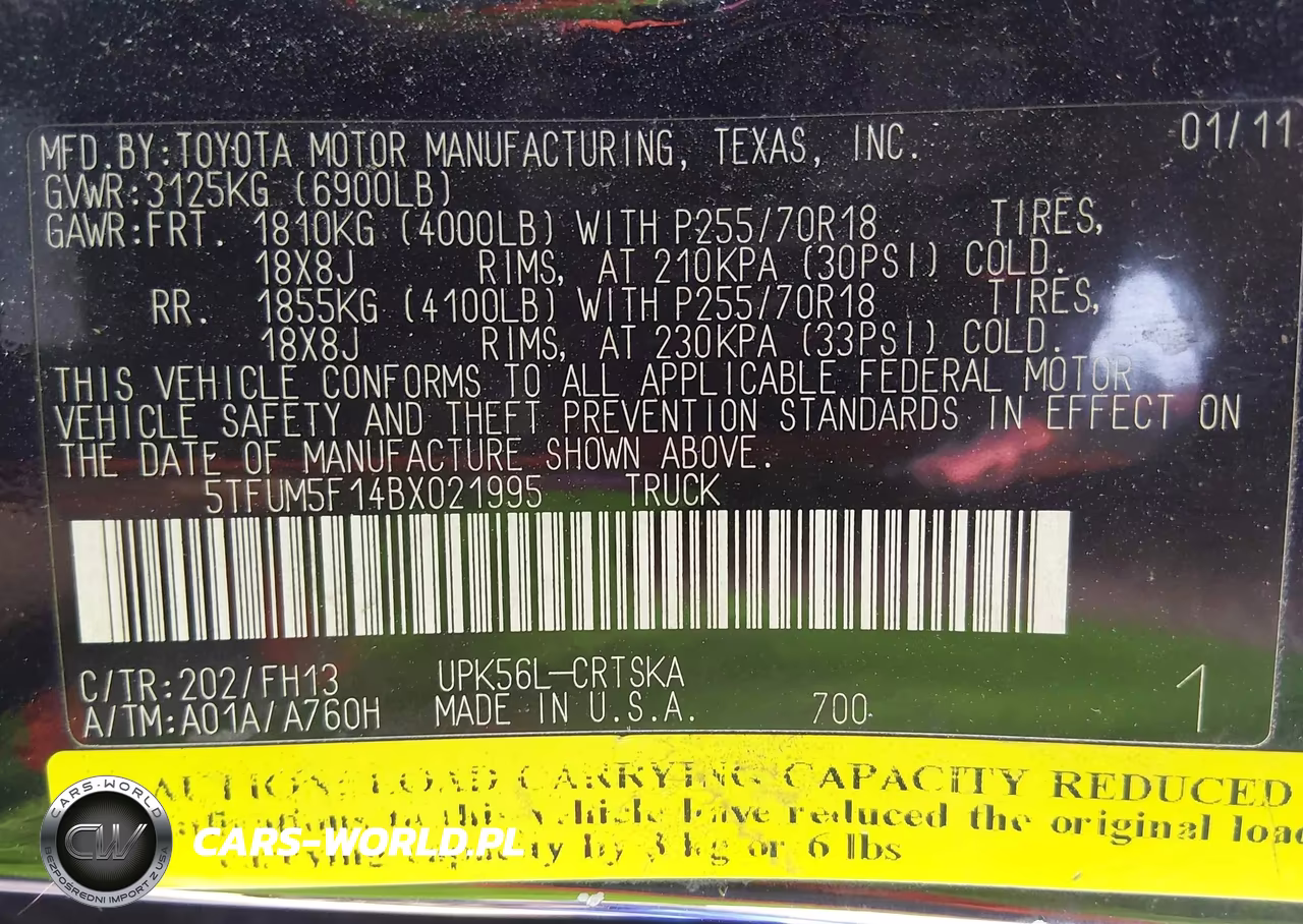 2011 Toyota Tundra Grade 4.6L V8 VIN:5TFUM5F14BX021995 - 9
