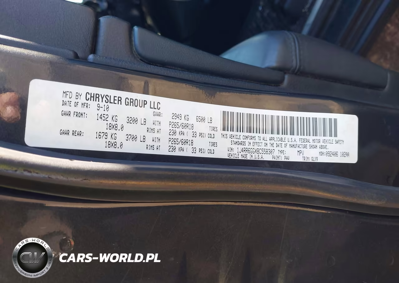 2011 Jeep Grand Cherokee Overland VIN:1J4RR6GGXBC558307 - 9