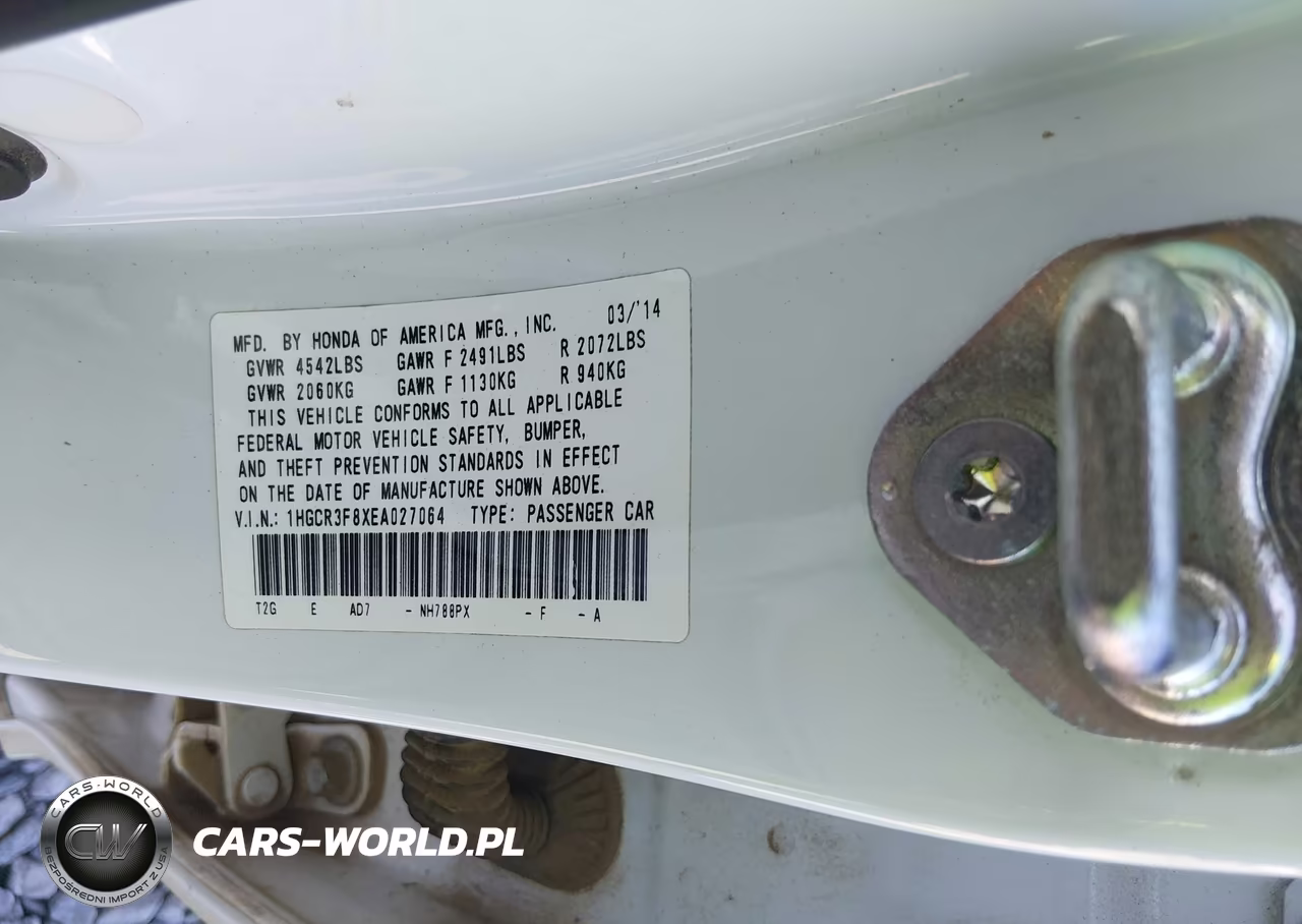2014 Honda Accord Ex-L V-6 VIN:1HGCR3F8XEA027064 - 9