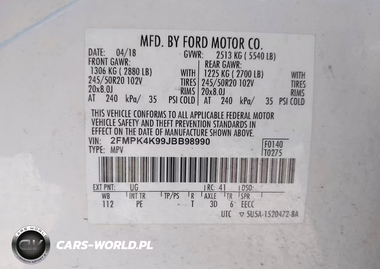 2018 Ford Edge Titanium VIN:2FMPK4K99JBB98990 - 9