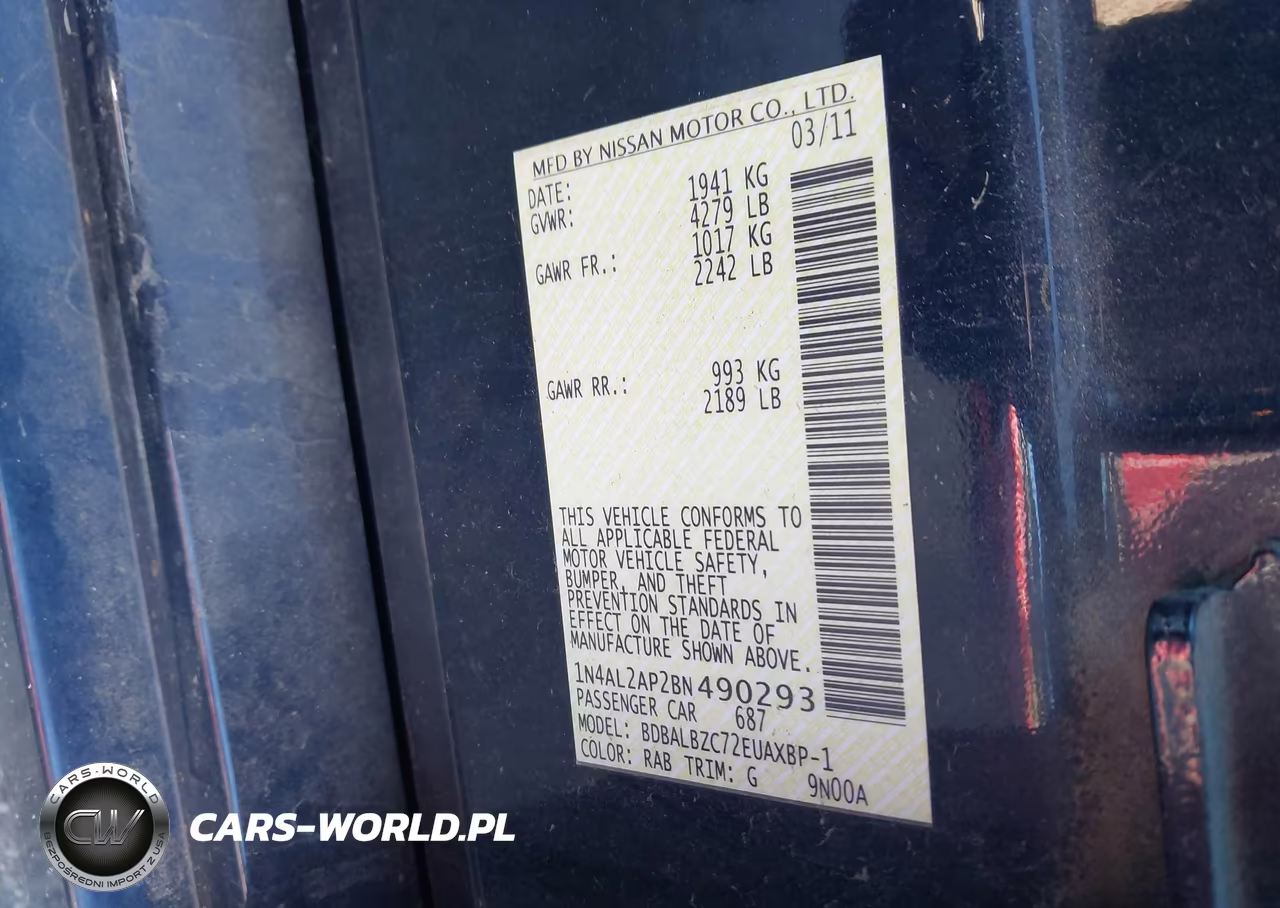 2011 Nissan Altima 2.5 S VIN:1N4AL2AP2BN490293 - 9