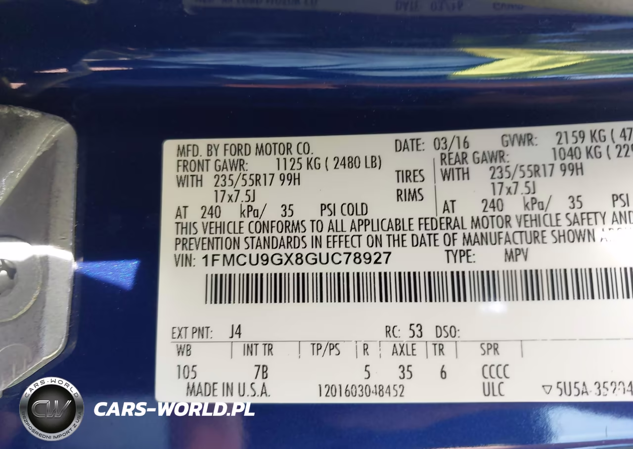 2016 Ford Escape Se VIN:1FMCU9GX8GUC78927 - 9