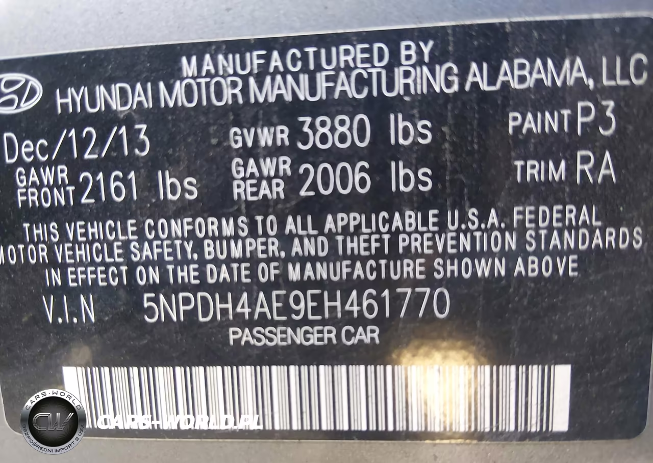 2014 Hyundai Elantra Se VIN:5NPDH4AE9EH461770 - 9