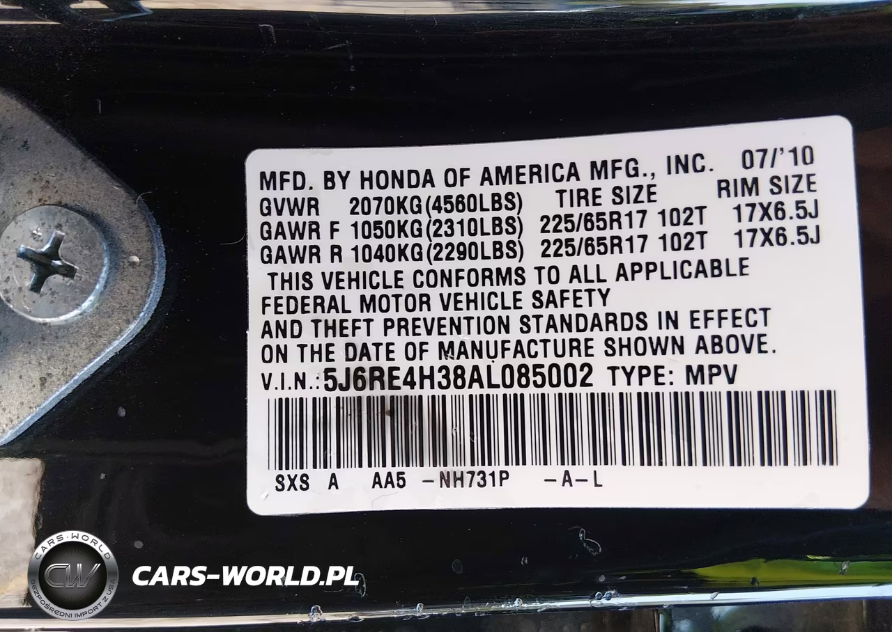 2010 Honda Cr-V Lx VIN:5J6RE4H38AL085002 - 9