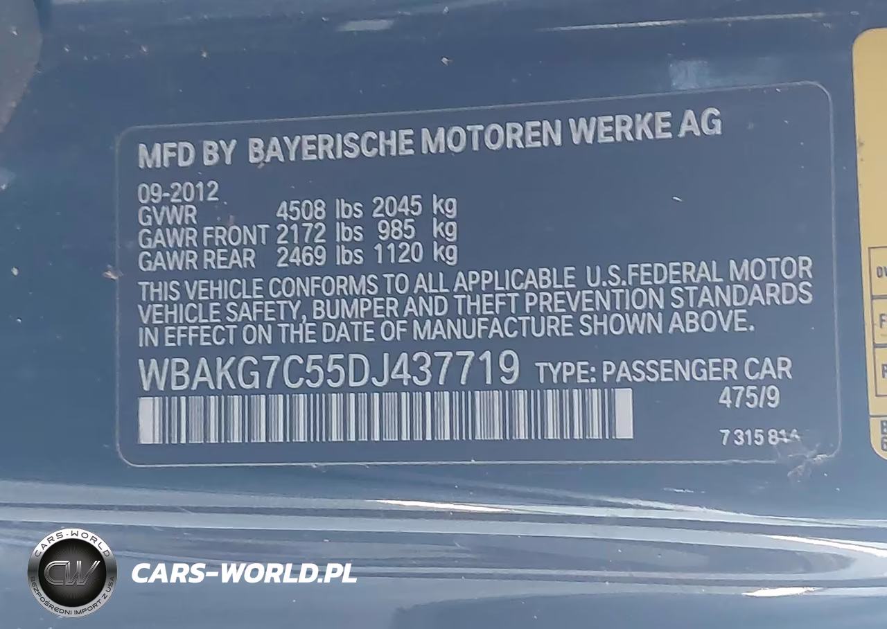2013 BMW 335I VIN:WBAKG7C55DJ437719 - 9