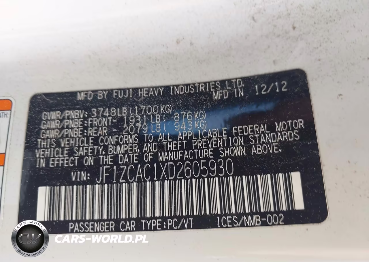 2013 Subaru Brz Limited VIN:JF1ZCAC1XD2605930 - 9