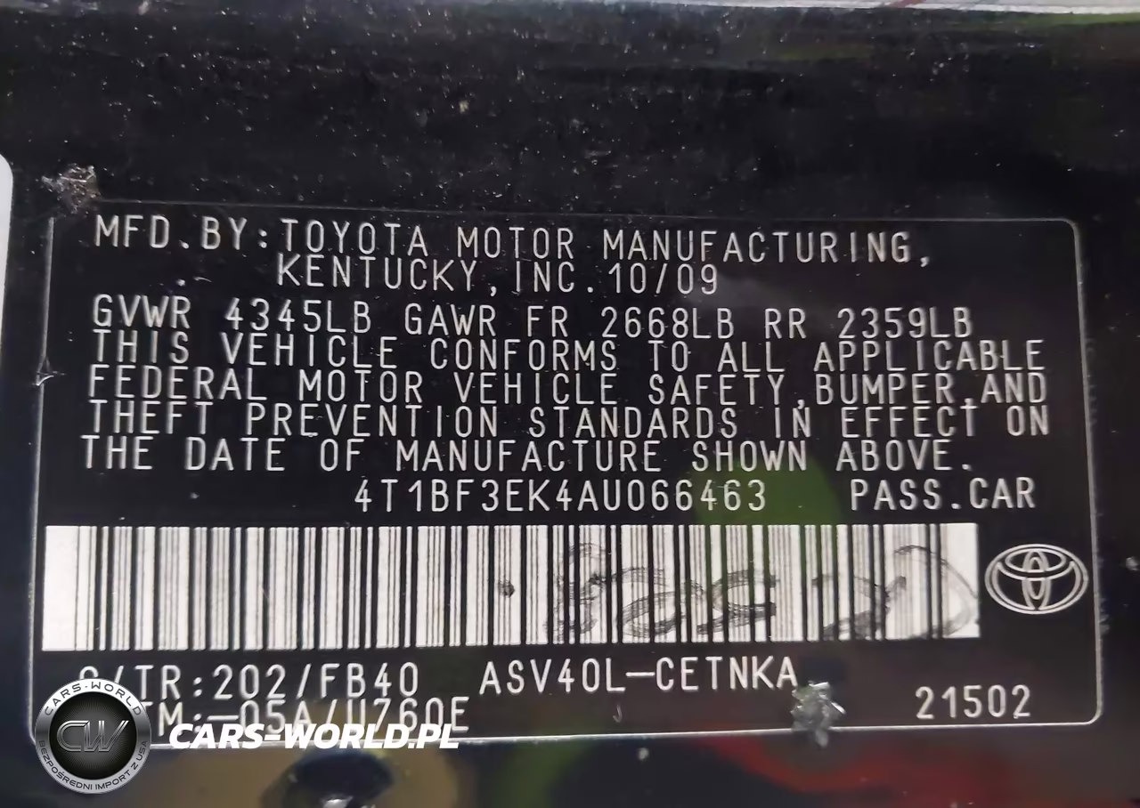 2010 Toyota Camry Le VIN:4T1BF3EK4AU066463 - 9