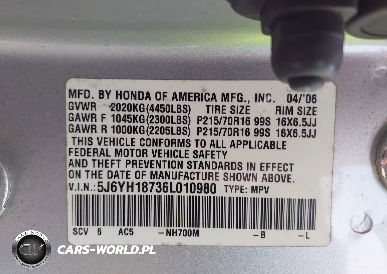 2006 Honda Element Ex-P VIN:5J6YH18736L010980 - 9