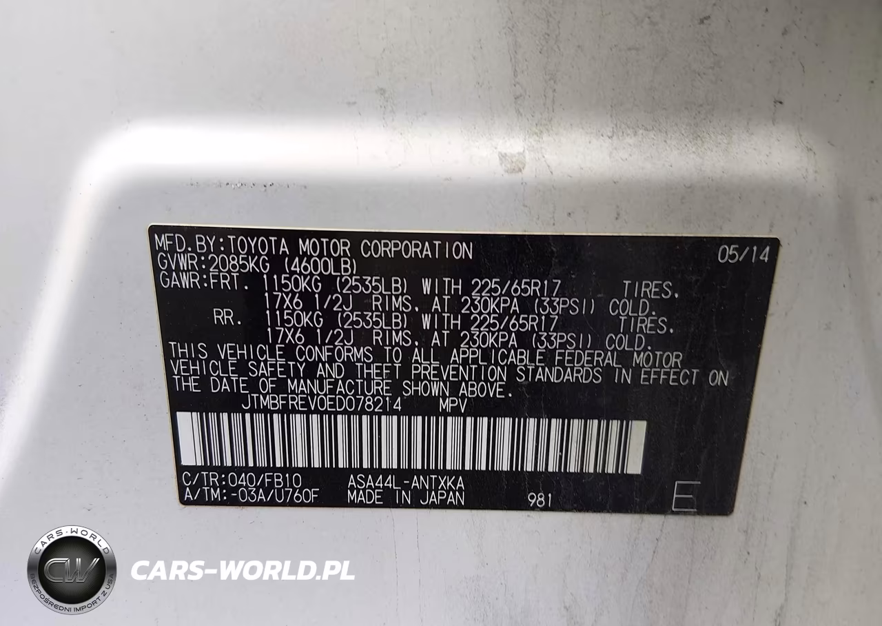 2014 Toyota Rav4 Le VIN:JTMBFREV0ED078214 - 9