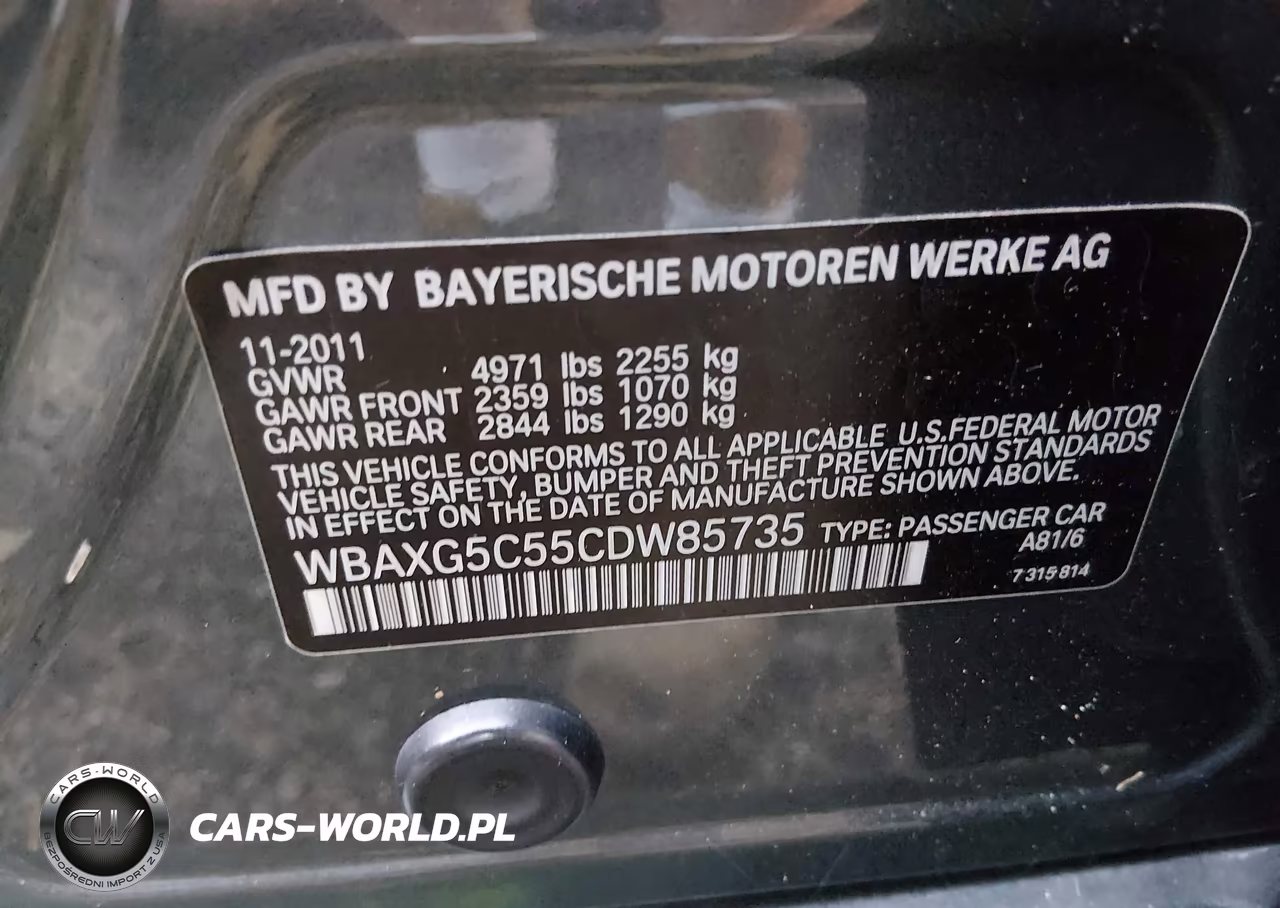 2012 BMW 528I VIN:WBAXG5C55CDW85735 - 9
