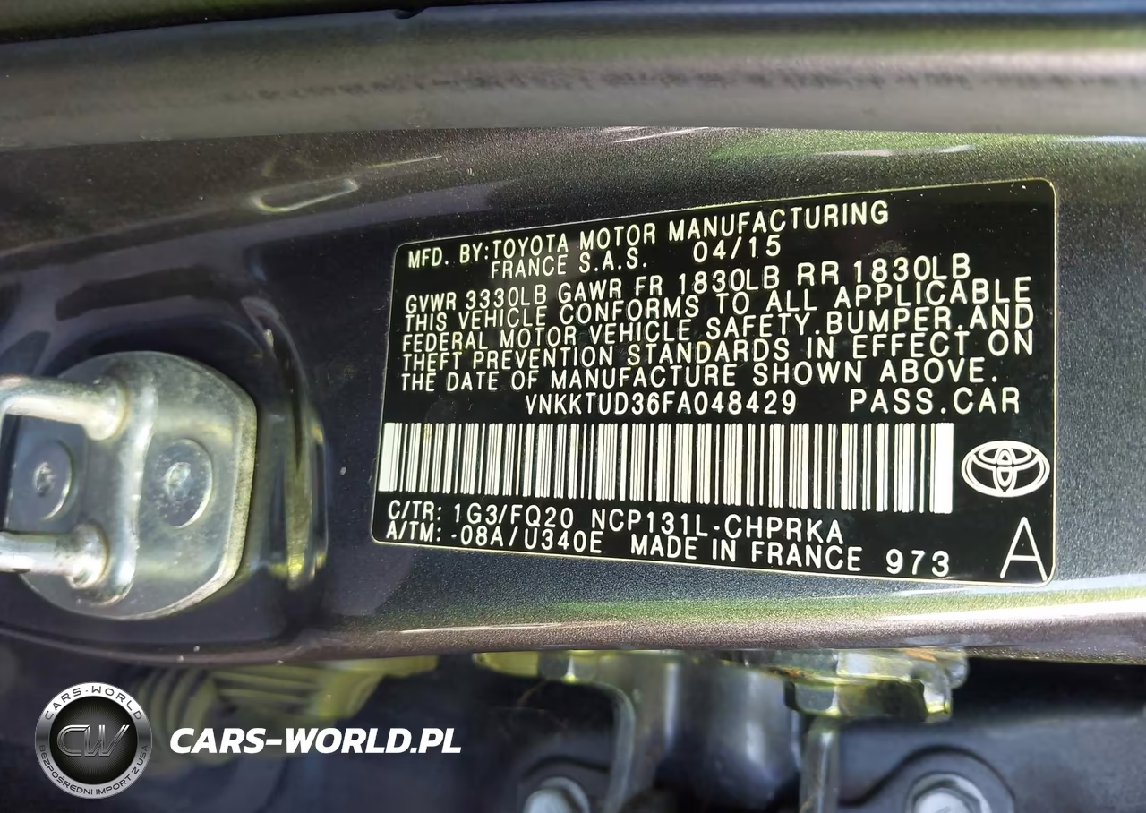 2015 Toyota Yaris L VIN:VNKKTUD36FA048429 - 9