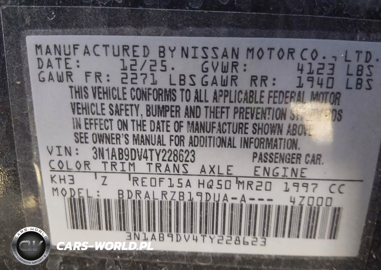 2026 Nissan Sentra Sr VIN:3N1AB9DV4TY228623 - 9