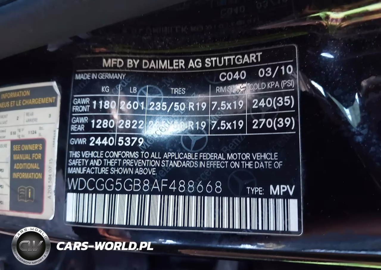 2010 Mercedes-Benz Glk 350 VIN:WDCGG5GB8AF488668 - 9