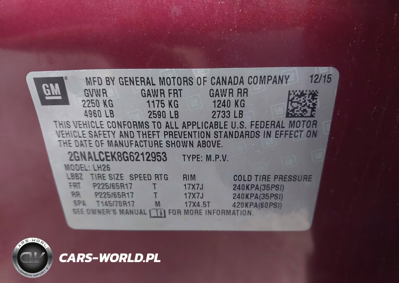 2016 Chevrolet Equinox Lt VIN:2GNALCEK8G6212953 - 9