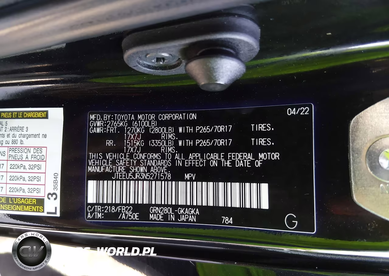 2022 Toyota 4Runner Sr5 VIN:JTEEU5JR3N5271578 - 9