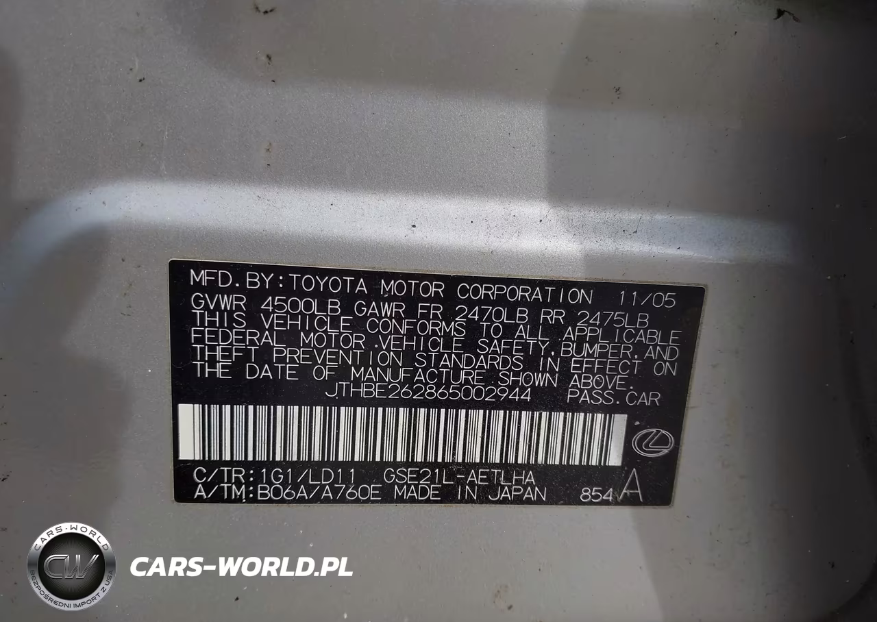 2006 Lexus Is 350 VIN:JTHBE262865002944 - 9