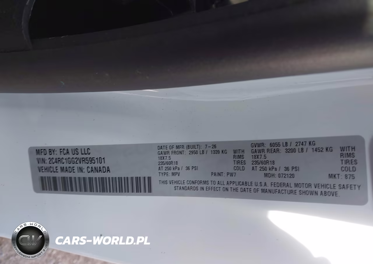2027 Chrysler Pacifica VIN:2C4RC1GG2VR595101 - 9