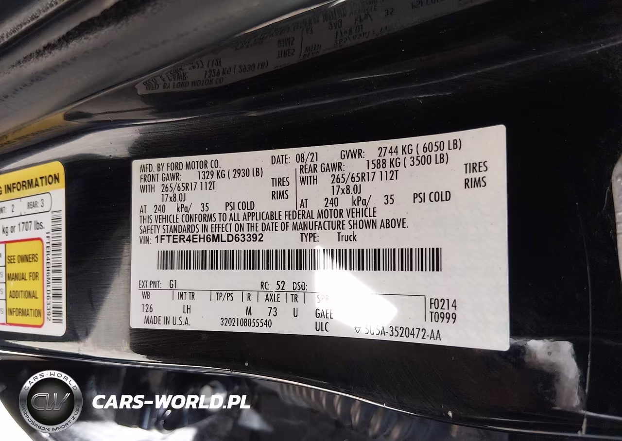 2021 Ford Ranger Xlt VIN:1FTER4EH6MLD63392 - 9
