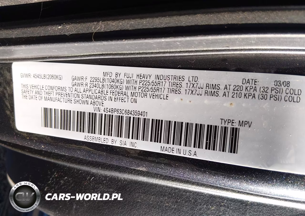 2008 Subaru Outback 2.5Xt Limited VIN:4S4BP63C684359401 - 9