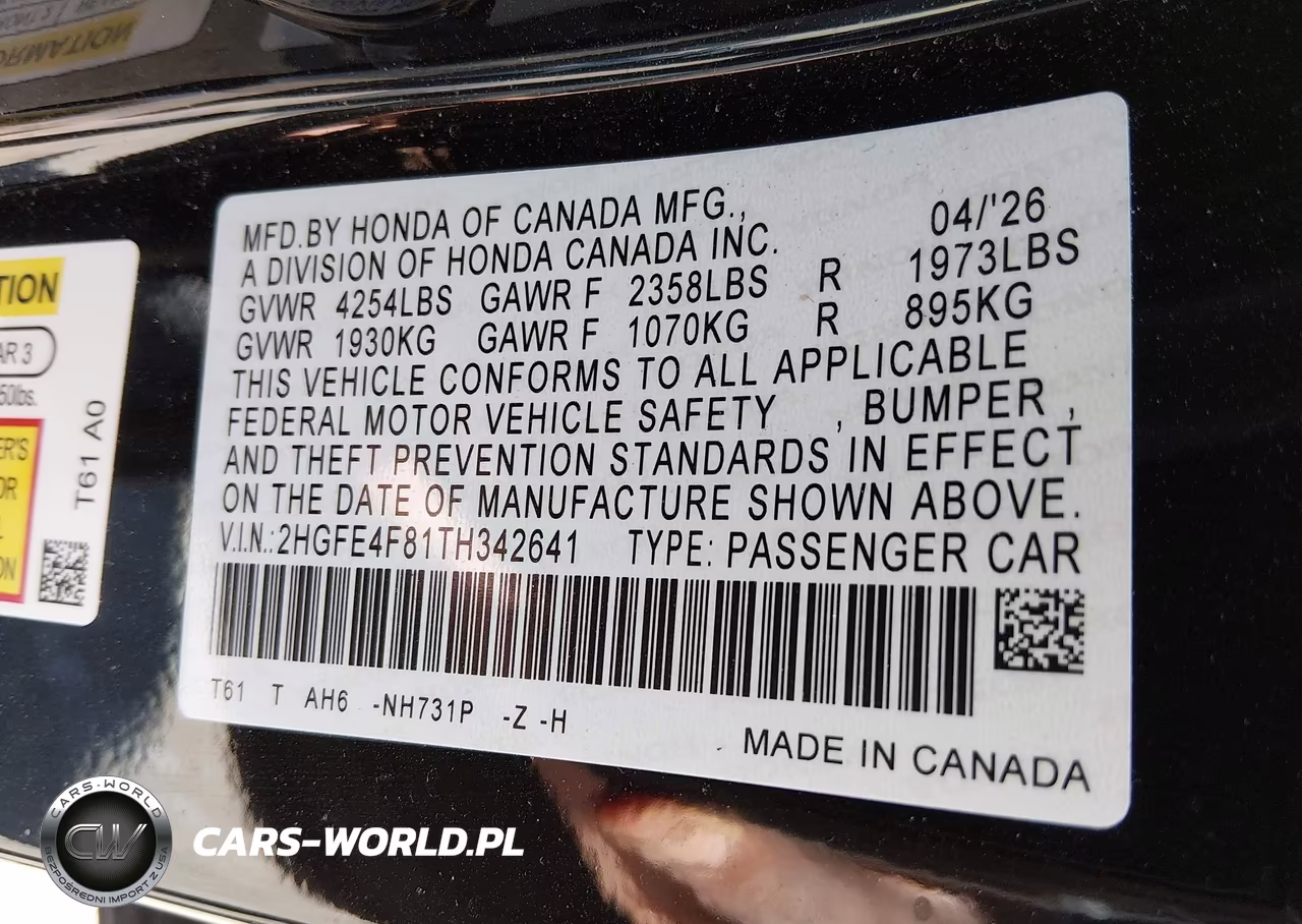 2026 Honda Civic Hybrid Sport-Sport Touring VIN:2HGFE4F81TH342641 - 9