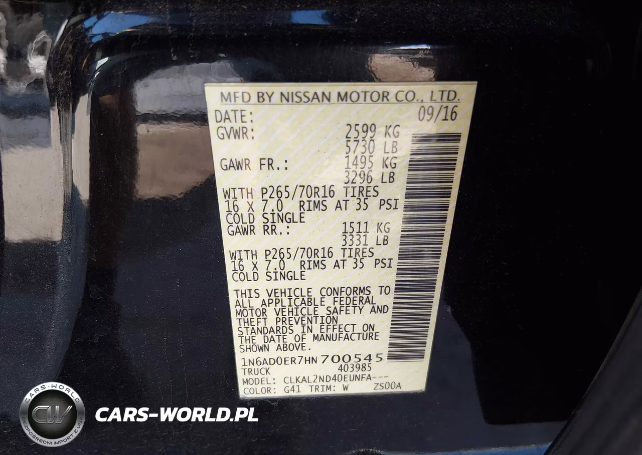 2017 Nissan Frontier Sv VIN:1N6AD0ER7HN700545 - 9