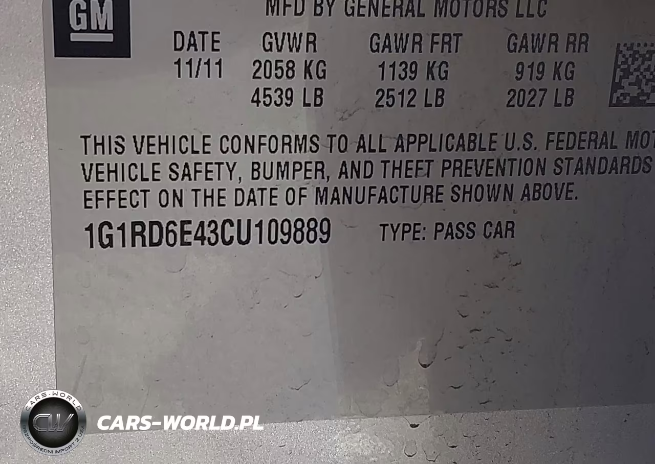 2012 Chevrolet Volt VIN:1G1RD6E43CU109889 - 9