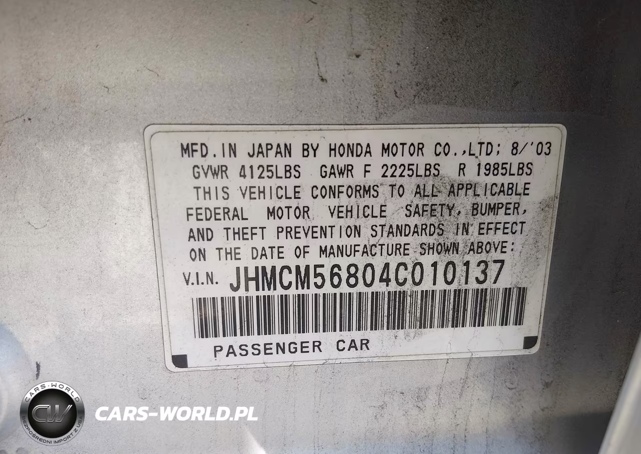 2004 Honda Accord 2.4 Ex VIN:JHMCM56804C010137 - 12