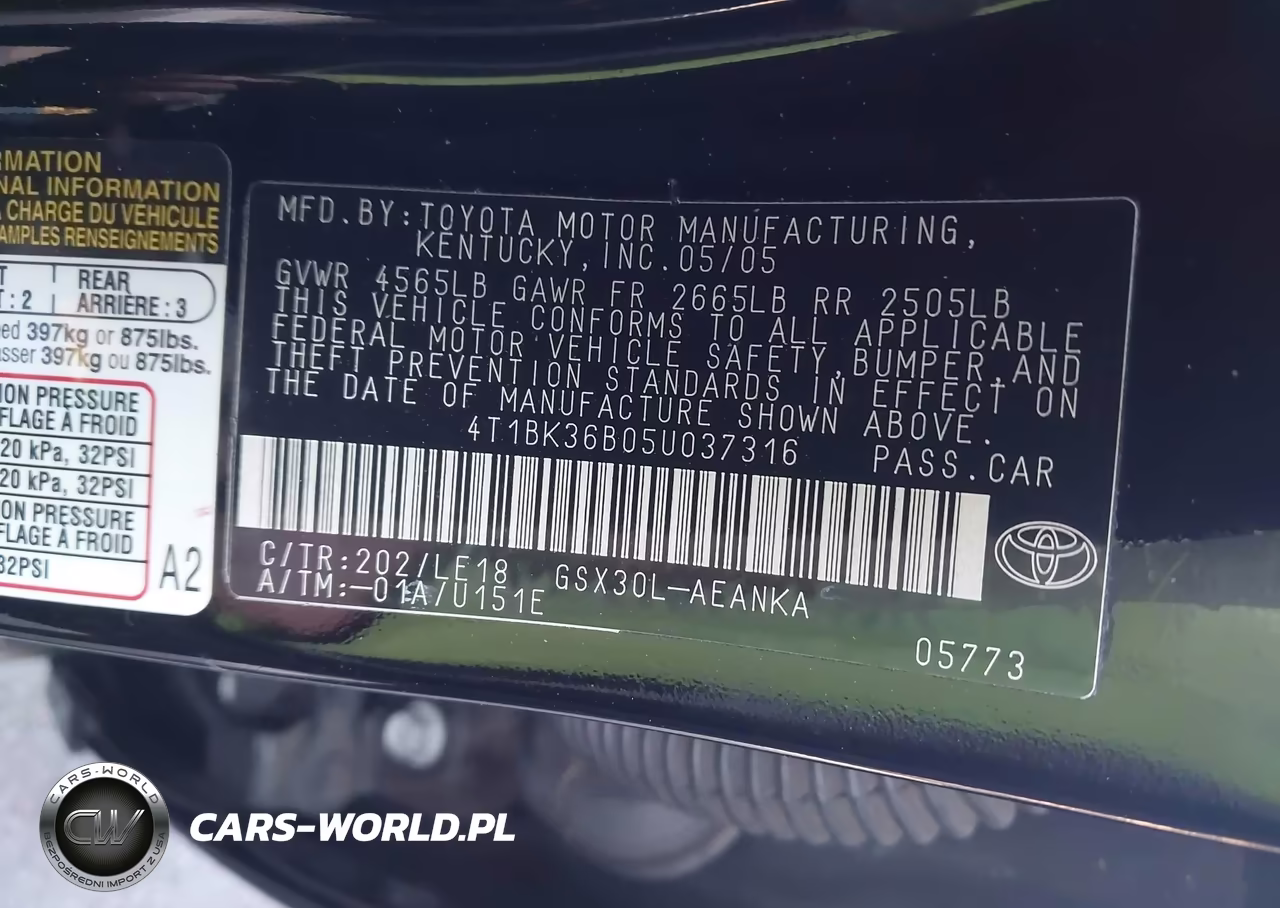 2005 Toyota Avalon Touring VIN:4T1BK36B05U037316 - 9