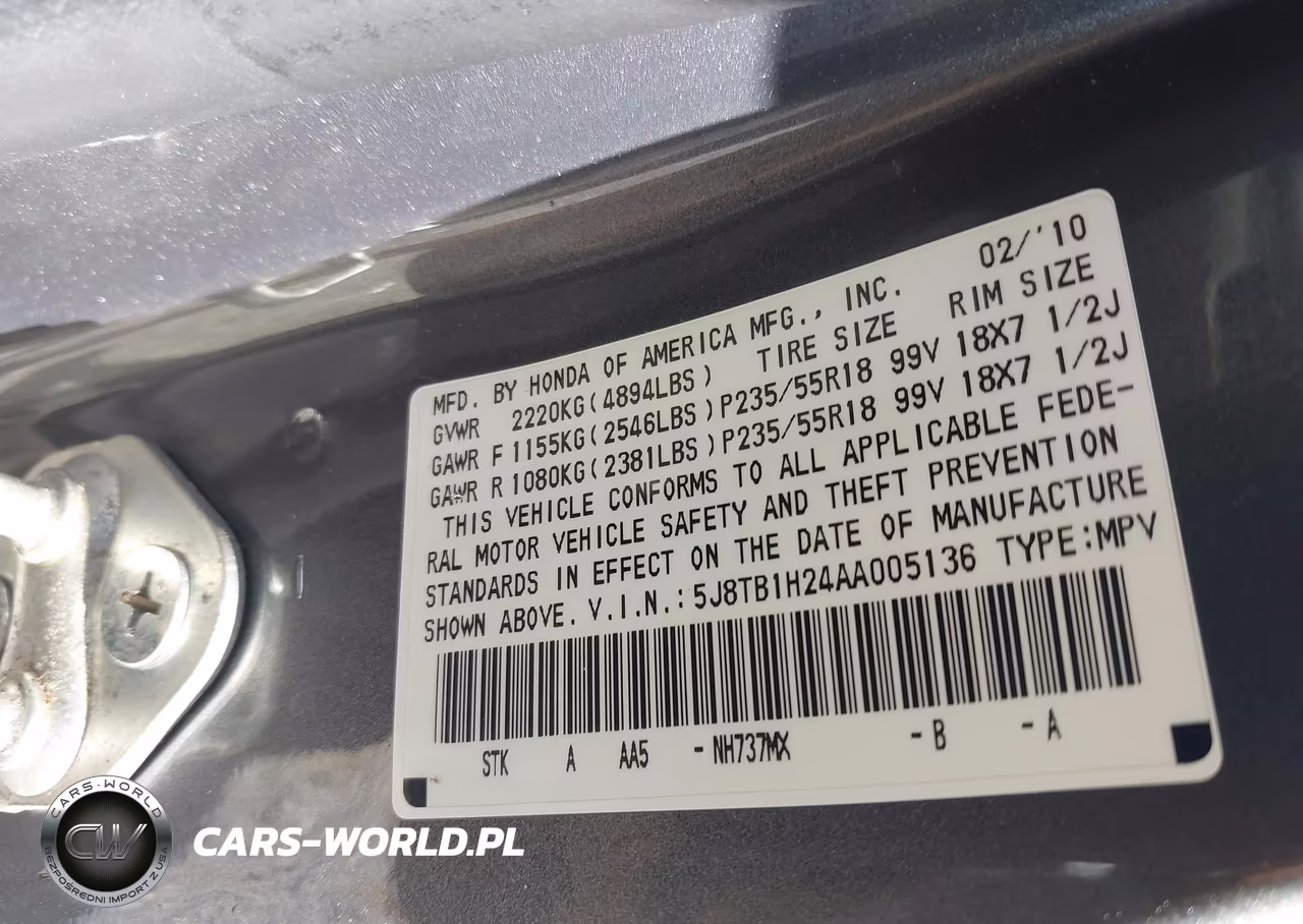 2010 Acura Rdx VIN:5J8TB1H24AA005136 - 9