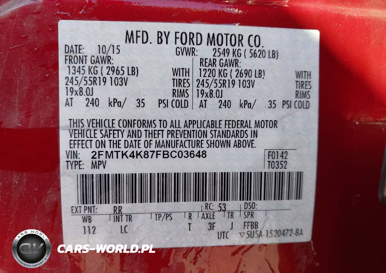 2015 Ford Edge Titanium VIN:2FMTK4K87FBC03648 - 9