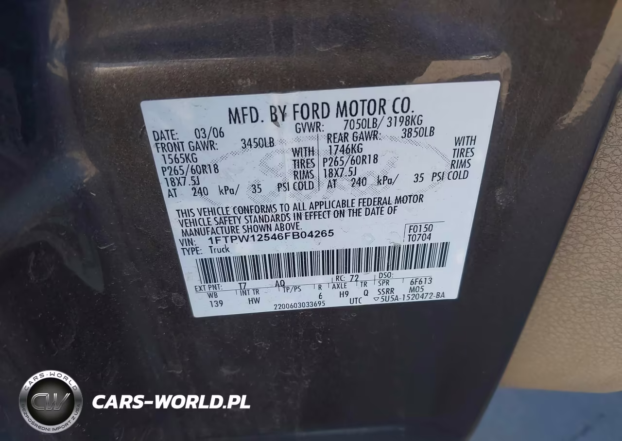 2006 Ford F-150 Lariat-Xlt VIN:1FTPW12546FB04265 - 9