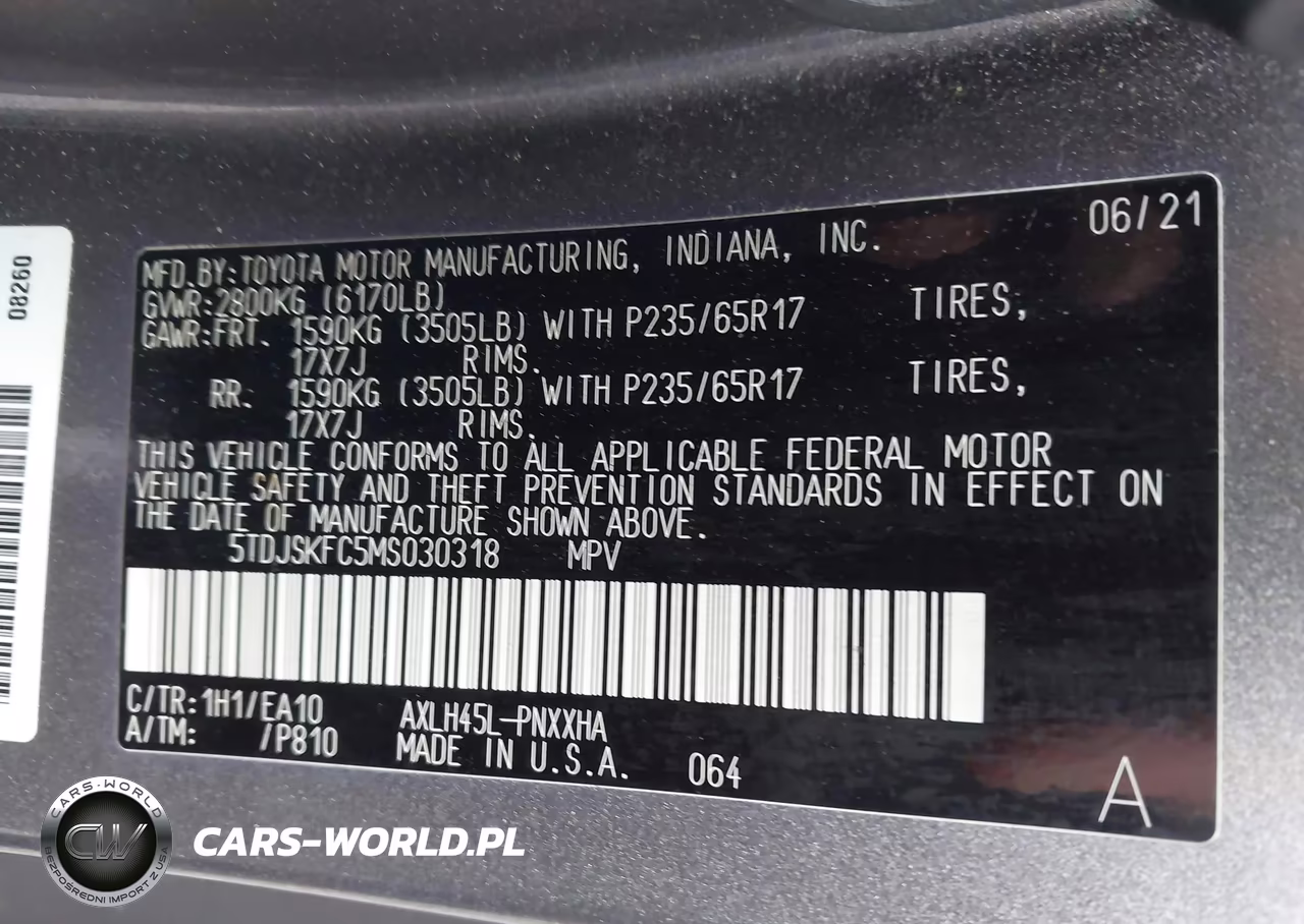 2021 Toyota Sienna Xle VIN:5TDJSKFC5MS030318 - 9