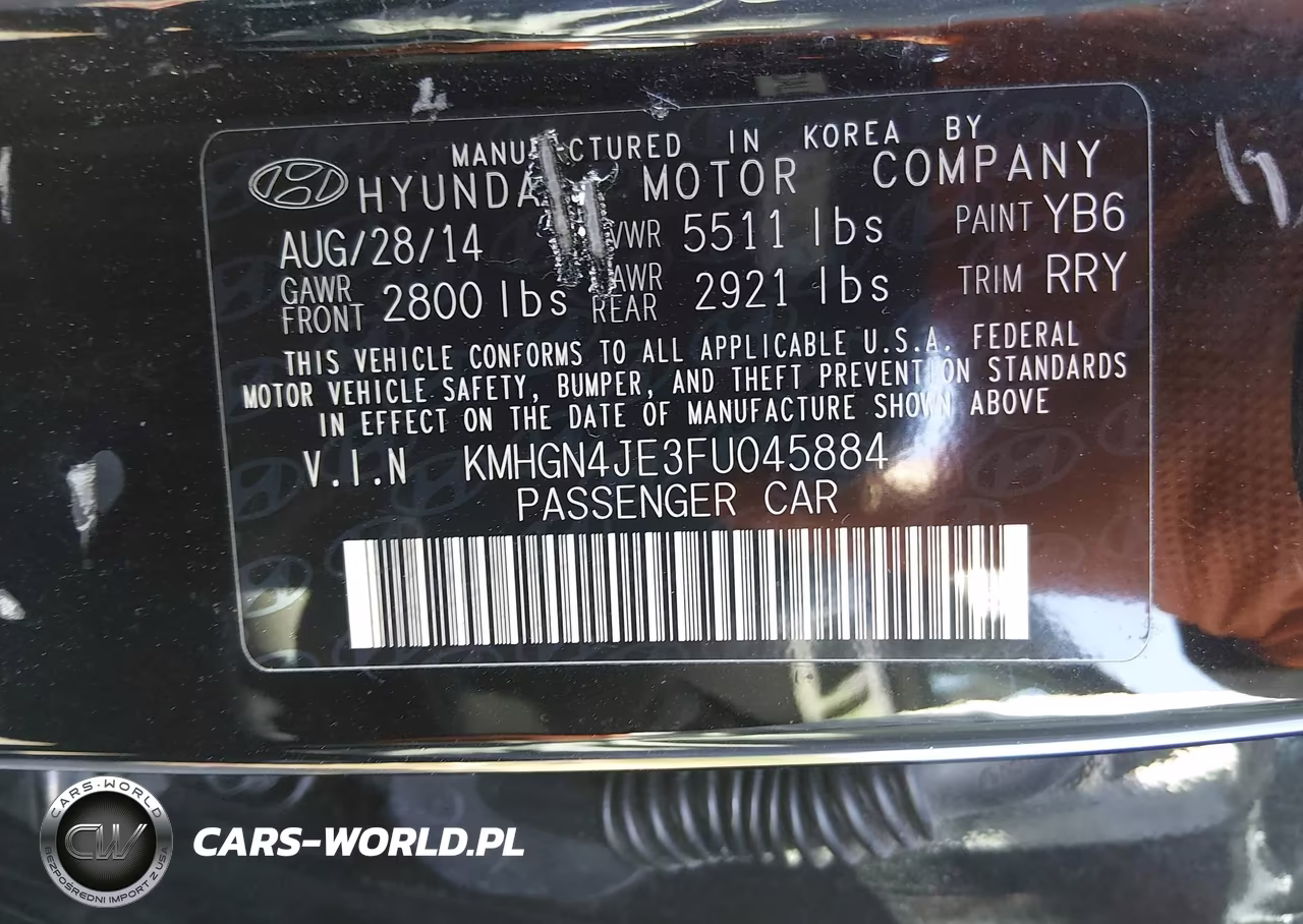 2015 Hyundai Genesis 3.8 VIN:KMHGN4JE3FU045884 - 9