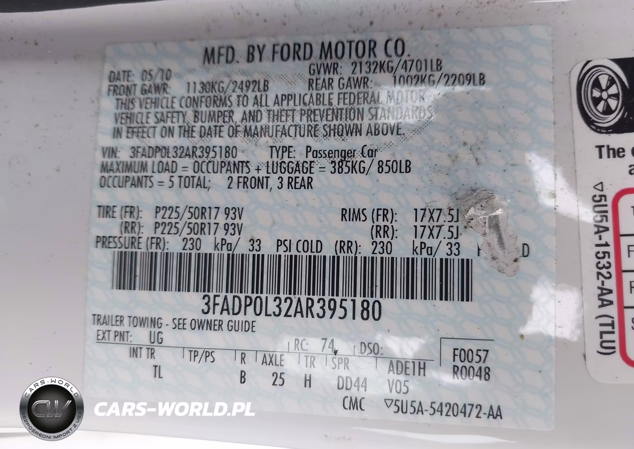 2010 Ford Fusion Hybrid VIN:3FADP0L32AR395180 - 9