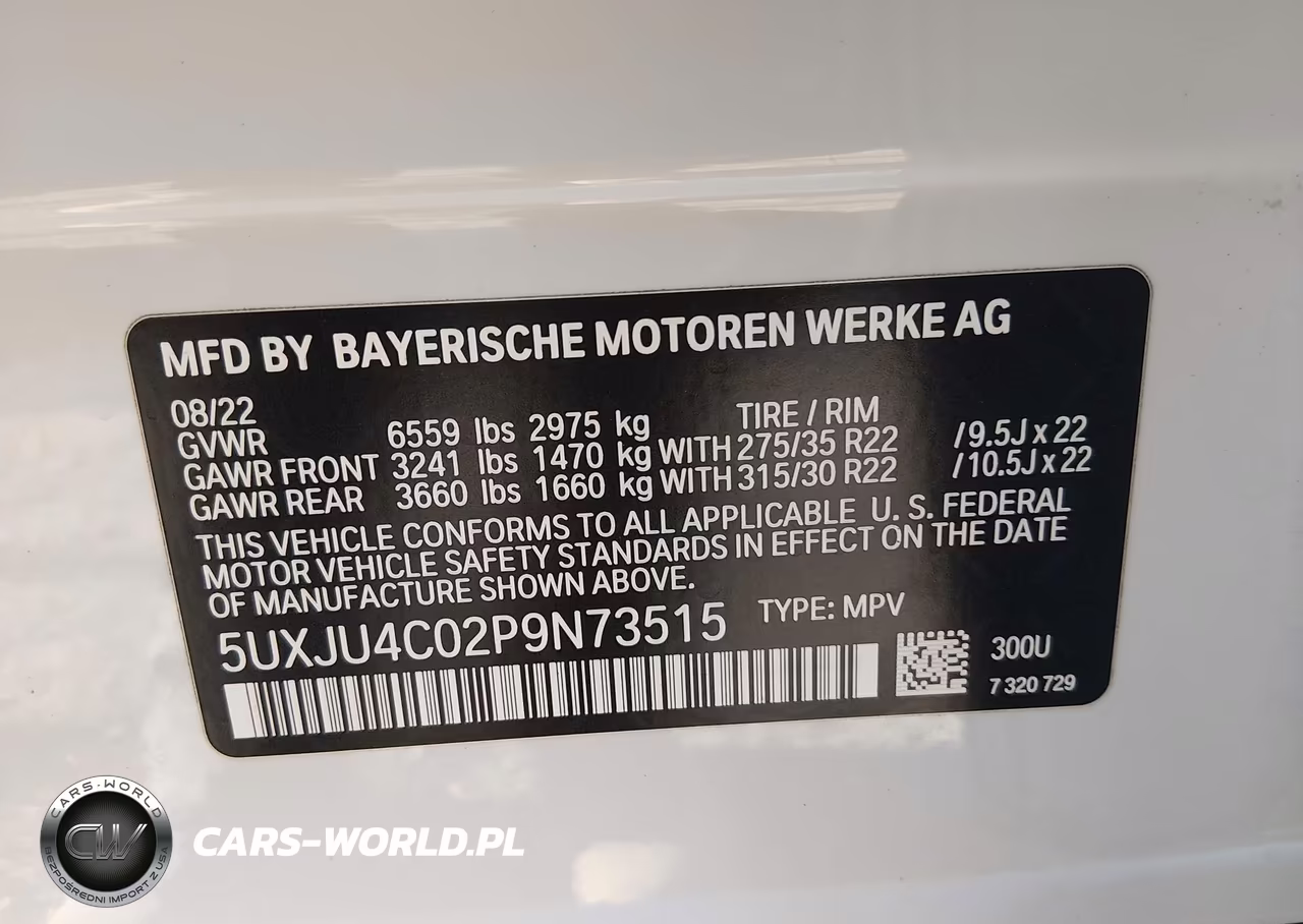 2023 BMW X5 M50I VIN:5UXJU4C02P9N73515 - 9