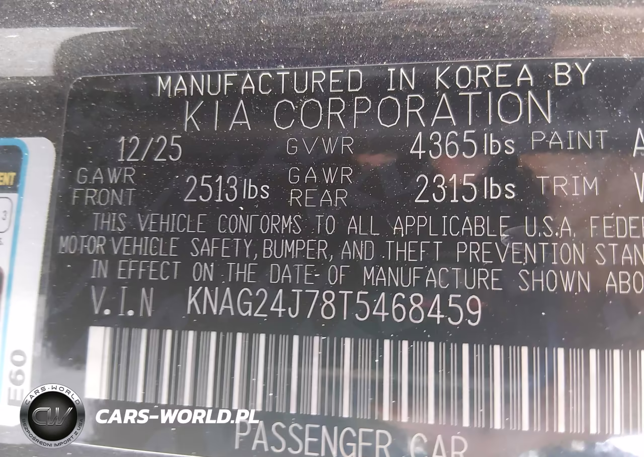 2026 Kia K5 Lxs Fwd VIN:KNAG24J78T5468459 - 9