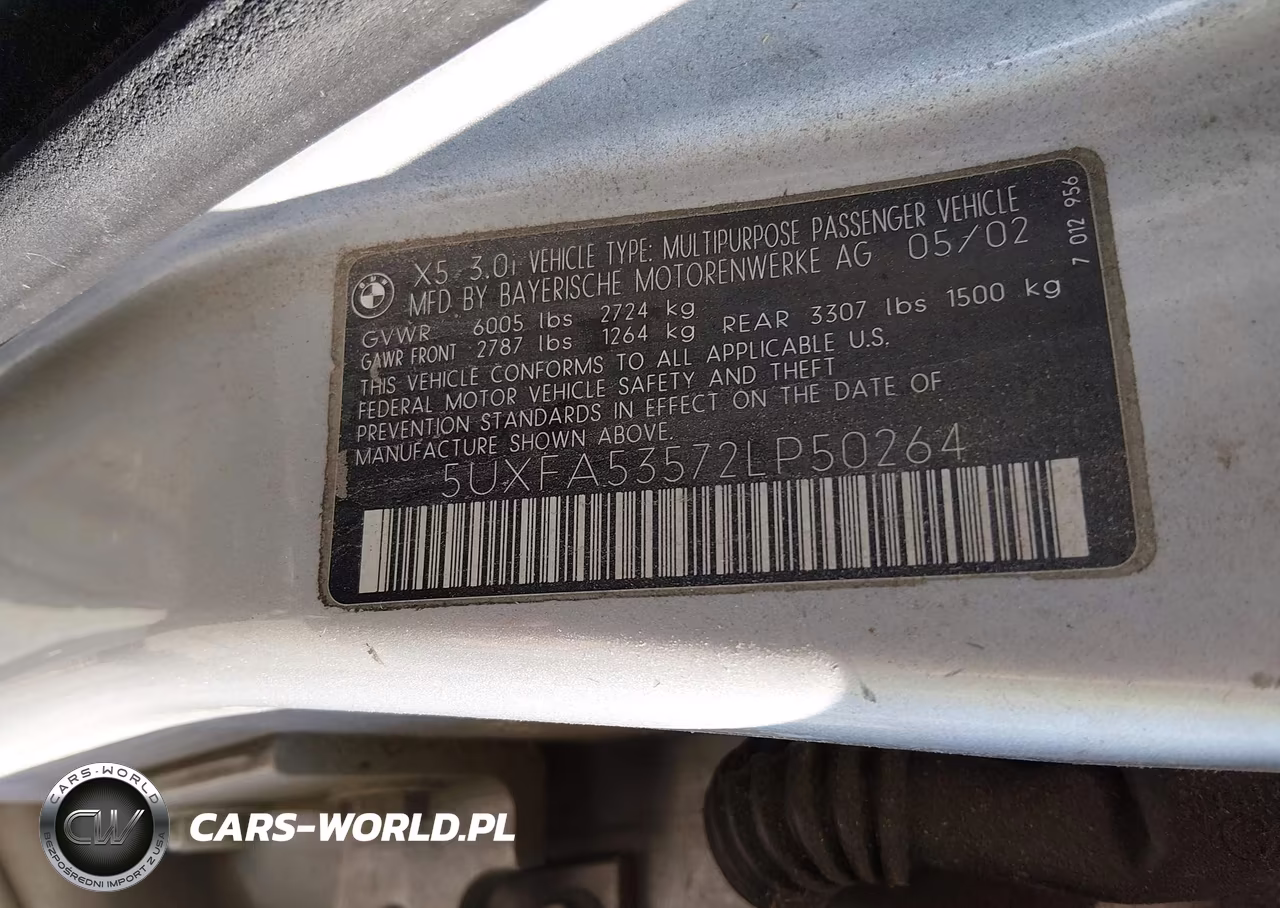 2002 BMW X5 3.0I VIN:5UXFA53572LP50264 - 9
