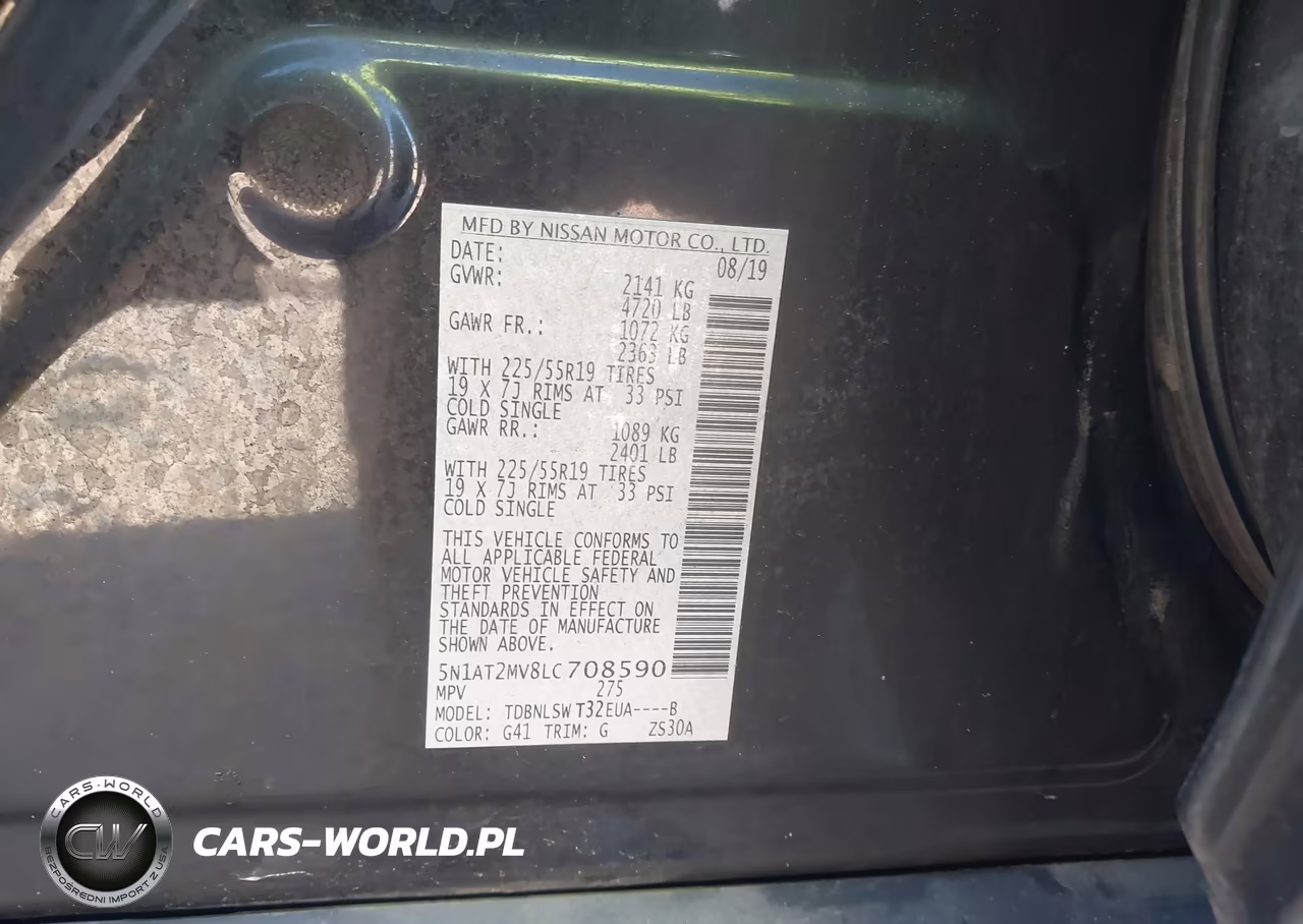 2020 Nissan Rogue Sl Intelligent Awd VIN:5N1AT2MV8LC708590 - 9